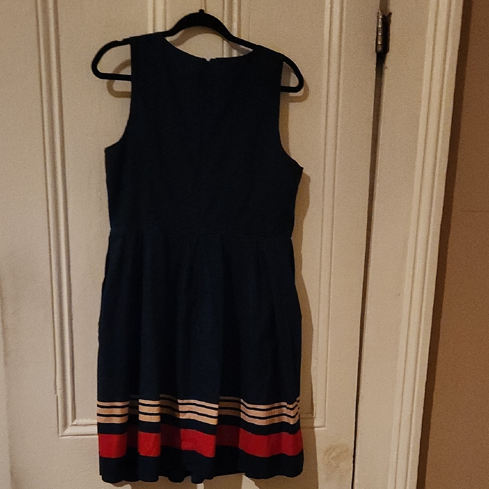 Jason Wu Blue and White Sleeveless A-Line Midi Dress - Picture 4 of 8